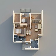 Floor plan of 2 BHK 890 Sq. Ft. Apartment in Majestique Signature Towers, Pune