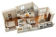 Floor plan of 1 BHK 420 Sq. Ft. Apartment in Lodha Palava Fresca, Thane