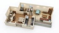 Floor plan of 1 BHK 496 Sq. Ft. Apartment in Lodha Palava Fresca, Thane