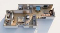 Floor plan of 1 BHK 496 Sq. Ft. Apartment in Lodha Palava Fresca C And D, Thane