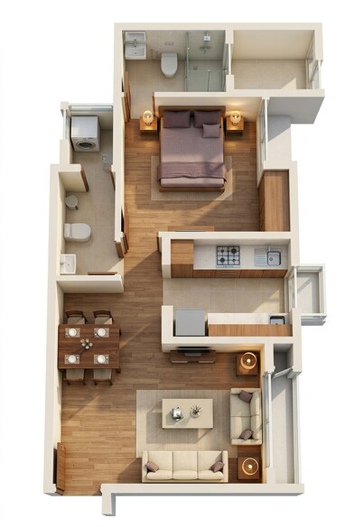 Floor plan of 1 BHK 457 Sq. Ft. Apartment in Lodha Upper Thane Cluster No 4 03B, Thane