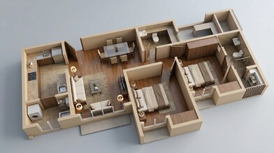 Floor plan of 2 BHK 530 Sq. Ft. Apartment in Lodha Upper Thane Cluster No 4 03B, Thane