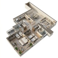 Floor plan of 2 BHK 753 Sq. Ft. Apartment in Piramal Aranya Wing B, Mumbai