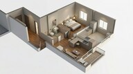 Floor plan of 1 BHK 645 Sq. Ft. Apartment in Sobha Tropical Greens Phase 24 Wing 29 And 30, Bangalore