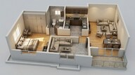 Floor plan of 1 BHK 745 Sq. Ft. Apartment in Sobha Tropical Greens Phase 24 Wing 29 And 30, Bangalore