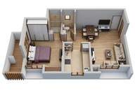 Floor plan of 1 BHK 418 Sq. Ft. Apartment in Lodha Upper Thane Sereno A1, Thane
