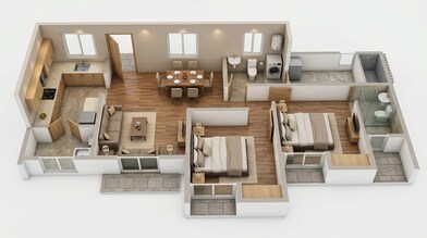 Floor plan of 2 BHK 497 Sq. Ft. Apartment in Lodha Upper Thane Sereno A1, Thane