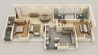 Floor plan of 3 BHK 783 Sq. Ft. Apartment in Lodha Upper Thane Tiara I, Thane