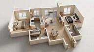Floor plan of 2 BHK 756 Sq. Ft. Apartment in L & T Rejuve 360 Tower A, Mumbai
