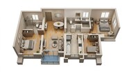 Floor plan of 3 BHK 872 Sq. Ft. Apartment in L & T Rejuve 360 Tower A, Mumbai
