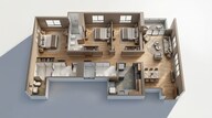 Floor plan of 3 BHK 1024 Sq. Ft. Apartment in L & T Rejuve 360 Tower A, Mumbai
