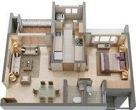 Floor plan of 1 BHK 404 Sq. Ft. Apartment in Lodha Upper Thane Woodlands A B And J, Thane