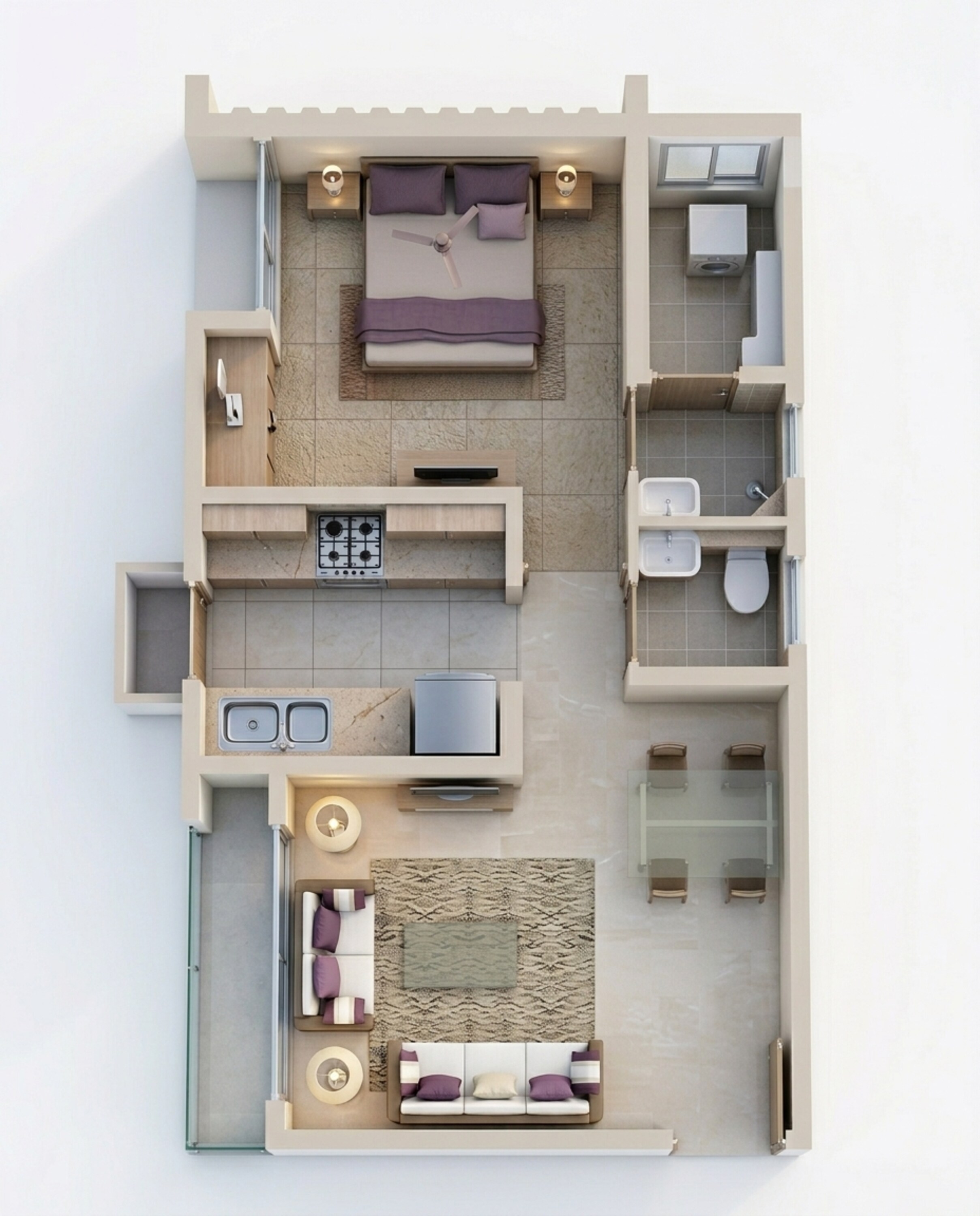 Floor plan of 1 BHK 479 Sq. Ft. Apartment in Lodha Upper Thane Woodlands A B And J, Thane