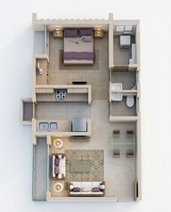Floor plan of 1 BHK 479 Sq. Ft. Apartment in Lodha Upper Thane Woodlands A B And J, Thane