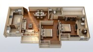 Floor plan of 2 BHK 616 Sq. Ft. Apartment in Lodha Upper Thane Woodlands A B And J, Thane