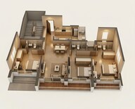 Floor plan of 3 BHK 957 Sq. Ft. Apartment in Kalpataru Launch Code Starlight Sector 5 Wing C, Thane