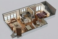 Floor plan of 1 BHK 376 Sq. Ft. Apartment in Lodha Upper Thane Woodlands E And F, Thane