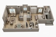 Floor plan of 1 BHK 376 Sq. Ft. Apartment in Lodha Upper Thane Woodlands G H I, Thane
