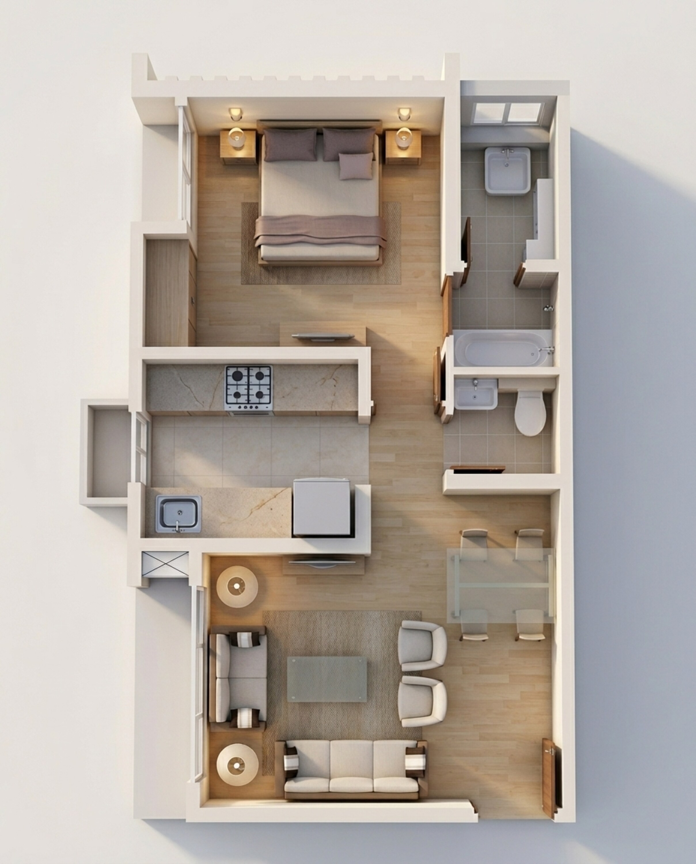 Floor plan of 1 BHK 471 Sq. Ft. Apartment in Lodha Upper Thane Woodlands G H I, Thane