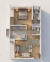 Floor plan of 1 BHK 471 Sq. Ft. Apartment in Lodha Upper Thane Woodlands G H I, Thane