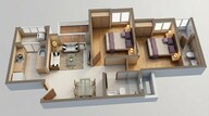 Floor plan of 1 BHK 623 Sq. Ft. Apartment in Lodha Upper Thane Woodlands G H I, Thane