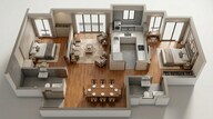 Floor plan of 2 BHK 820 Sq. Ft. Apartment in Lodha Sterling, Thane