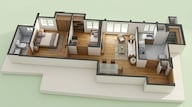 Floor plan of 1 BHK 458 Sq. Ft. Apartment in Lodha Amara Tower 44, Thane