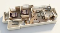 Floor plan of 2 BHK 672 Sq. Ft. Apartment in Lodha Amara Tower 44, Thane