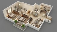 Floor plan of 2 BHK 637 Sq. Ft. Apartment in Lodha Amara Tower 6 and 22, Thane