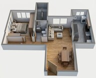Floor plan of 1 BHK 537 Sq. Ft. Apartment in Runwal Bliss Wing E, Mumbai