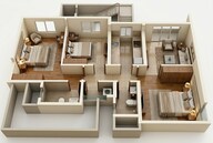 Floor plan of 2 BHK 667 Sq. Ft. Apartment in Runwal Bliss Wing E, Mumbai