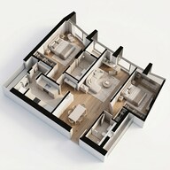 Floor plan of 2 BHK 932 Sq. Ft. Apartment in Lodha The Park Tower 6, Mumbai