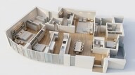 Floor plan of 3 BHK 1111 Sq. Ft. Apartment in Lodha The Park Tower 6, Mumbai