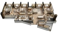 Floor plan of 3 BHK 1315 Sq. Ft. Apartment in Lodha The Park Tower 6, Mumbai