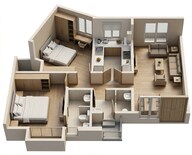 Floor plan of 2 BHK 472 Sq. Ft. Apartment in Rustomjee Virar Avenue L1 L2 And L4 Wing G, Palghar