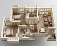 Floor plan of 2 BHK 472 Sq. Ft. Apartment in Rustomjee Virar Avenue L1 L2 And L4 Wing H, Palghar