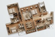 Floor plan of 3 BHK 1152 Sq. Ft. Apartment in Piramal Mahalaxmi, Mumbai