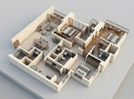 Floor plan of 3 BHK 1451 Sq. Ft. Apartment in Piramal Mahalaxmi, Mumbai