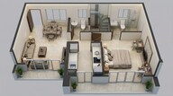 Floor plan of 1 BHK 450 Sq. Ft. Apartment in Kalpataru Immensa B, Thane