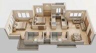 Floor plan of 2 BHK 632 Sq. Ft. Apartment in Kalpataru Immensa B, Thane