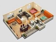 Floor plan of 2 BHK 694 Sq. Ft. Apartment in Arihant Clan Aalishan Phase 2, Navi Mumbai