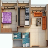 Floor plan of 1 BHK 509 Sq. Ft. Apartment in Arihant Clan Aalishan Phase 2, Navi Mumbai