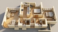 Floor plan of 2 BHK 706 Sq. Ft. Apartment in Kalpataru Immensa C, Thane