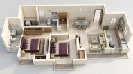 Floor plan of 2 BHK 618 Sq. Ft. Apartment in Lodha Amara Tower 24 And 25, Thane