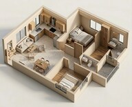 Floor plan of 2 BHK 553 Sq. Ft. Apartment in Shapoorji Pallonji Siennaa Wing E, Mumbai