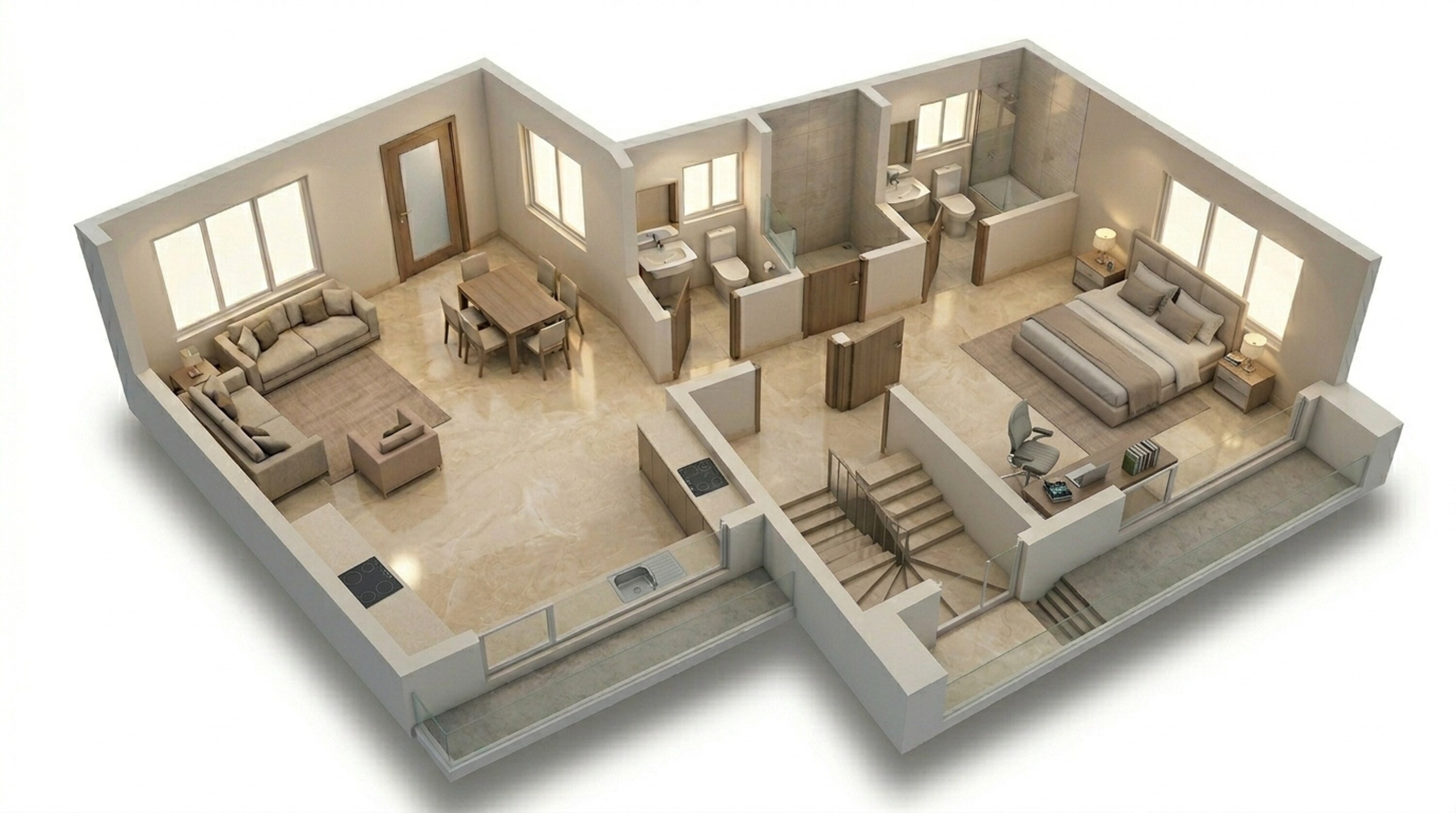 Floor plan of 1 BHK 450 Sq. Ft. Apartment in Kalpataru Immensa E, Thane