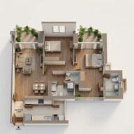 Floor plan of 2 BHK 919 Sq. Ft. Apartment in Tata Aveza Phase 2, Mumbai