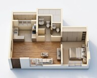 Floor plan of 1 BHK 403 Sq. Ft. Apartment in Arihant Aspire, Navi Mumbai