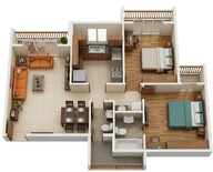 Floor plan of 2 BHK 600 Sq. Ft. Apartment in Arihant Aspire, Navi Mumbai