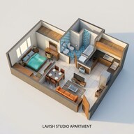 Floor plan of 1 BHK 434 Sq. Ft. Apartment in Arihant Aspire, Navi Mumbai